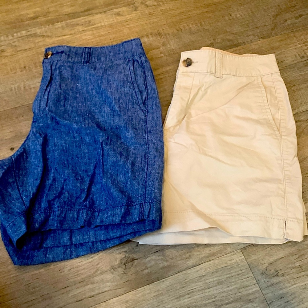 Old Navy Khaki/Blue Everyday Short Bonnimond Shorts Bundle GUC 6